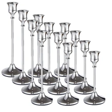 Gold Candlesticks Set Of 3pcs Conical Stand Vintage Metal Bronze Modern High Column Tablecloth Candlestick Decoration Candlestick Long Support For Table Center Decoration Wedding Party Dining