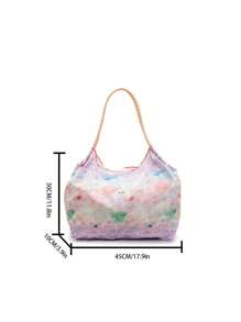 1pc Feng Summer Large-Capacity Shoulder Bag Preference Bag Shopping Bag Fresh Floral Tote Bag Underarm Bag