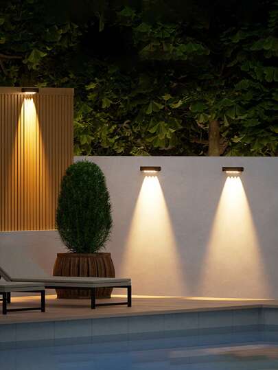 4pcs Mini Solar Outdoor Wall Lights, 1 LED/2 LED/3 LED/4 LED, 1000 Lumens Bright Lights With Solar Light Sensor, Auto On From Dusk To Dawn