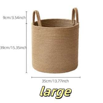 Handmade Woven Laundry Basket, Dirty Clothes Storage Basket, Portable Hamper For Toys, Bags, Cosmetics,For Back To School