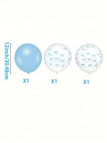 30/15/3Pcs 12inch Blue Latex Bow Balloons For Bachelorette Decorations, Bow Theme Birthday Party, Bridal Engagement Decor, Cute Supplies