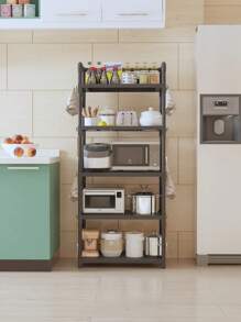 1pc 1-5 Tier Kitchen Storage Rack Freestanding Multi-Layer Organizer Shelf, Home Use Microwave Oven Pot Holder Rack, Balcony Kitchen Items Kitchen Accessories Kitchen Tools - Multicolor - View 2