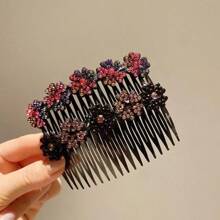 Nuevos peines de pelo con flores de cristal, clips antideslizantes para el flequillo, la parte de atrás de la cabeza y accesorios para el peinado