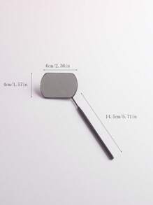 1pc Portable Stainless Steel Multifunctional Handheld Square Detachable Makeup Mirror, Eyelash Extension, Eyelash Curling & Trimming Assist Tool