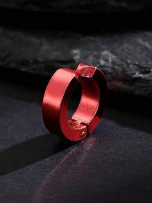Simple Punk Hip-Hop No Piercing Stainless Steel Clip On Earrings, Fashionable Jewelry For Men Daily Wear