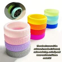 4pcs Silicone Luggage Wheel Covers, Protective Suitcase Wheel Shield, Shock Absorbing Quiet Wheel Accessories Universal