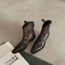 Women Ankle Boots & Booties - 13128 Danish Brown Single-layer - View 1