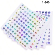 1000 张贴纸/10 张，编号为 1-1000 的连续数字贴纸，适用于瓶子，防水圆形激光编码相册标签