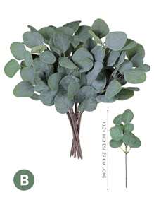10/20 Piezas Ramitas de hojas de eucalipto a granel con tacto natural, ramas artificiales de hojas de eucalipto de dólar plateado. Ramos secos de eucalipto falso para hacer tus propios ramos, centros de mesa, decoración del hogar y arreglos florales para boda
