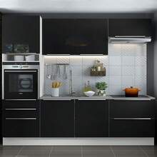 Madesa Gabinete Cocina Integral Completa 260cm Lux Bl/n 01 - Blanco y Negro - Ver 1