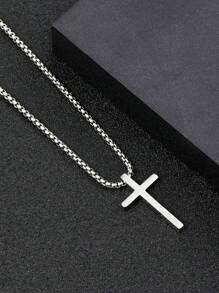 3 piezas Set de joyas para hombre, collar de cruz, pulsera, anillo de cruce, adecuado para uso diario decorativo