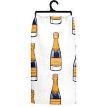 1 set / 2 piezas Toalla de cocina con diseño de botella de champán, toalla para platos, adecuada para comedor, cocina, baño, decoración diaria, decoración del hogar, regalos para mayores, amigos. Regalos para mayores y amigos.