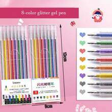 48色闪光凝胶笔，彩色闪光凝胶墨水笔，适用于子弹日记、艺术、剪贴簿、霓虹金属荧光笔、成人发光凝胶笔、返校