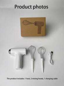 Wireless Rechargeable Hand Mixer - 3-Speed Cordless Whisk For Baking, Whipping Cream And Cooking, Compact Design With Auto Shut Off, Great For Home Bakers