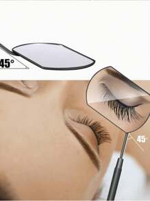 1pc Portable Stainless Steel Multifunctional Handheld Square Detachable Makeup Mirror, Eyelash Extension, Eyelash Curling & Trimming Assist Tool