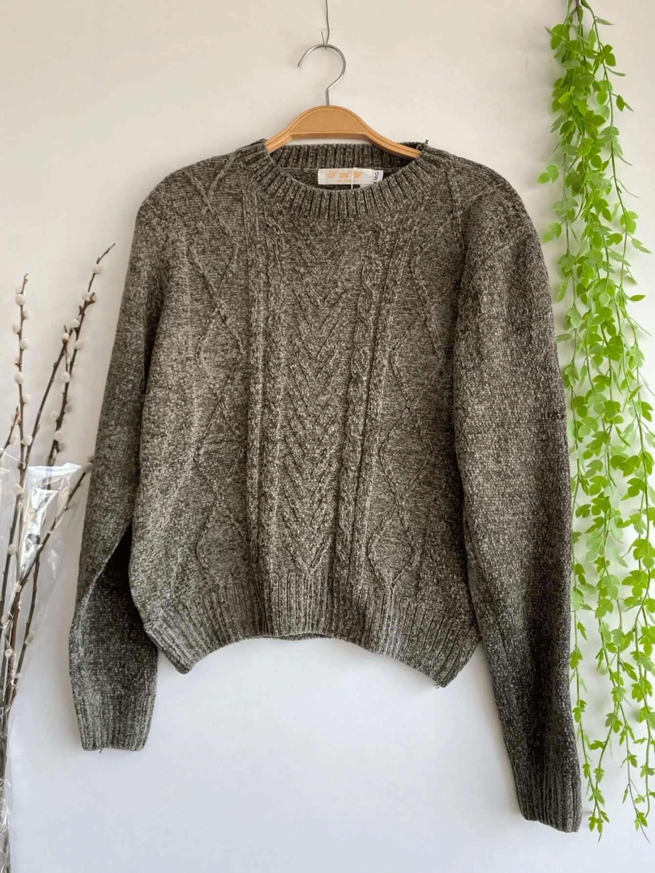 Women's Blouse Cacharrel Modal Sweater With Elastic - Dark Green - View 1
