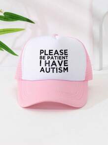 1pc Unisex Printed Decorative Interesting Sponge Mesh Trucker Cap, Baseball Cap, Sun Hat, Suitable For Everyday Use, Outdoor Travel, Hiking, Beach Vacation