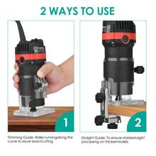 Fresadora de madera compacta, fresadora portátil de mano para carpintería con 33 000 RPM, función similar a una recortadora, viene con 15 brocas para fresadora para proyectos de carpintería de bricolaje