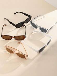 5pcs/Set Fashion Small Square Frame Personalized Streetwear Style Cute Eyeglasses For Teenagers - Multicolor - View 3