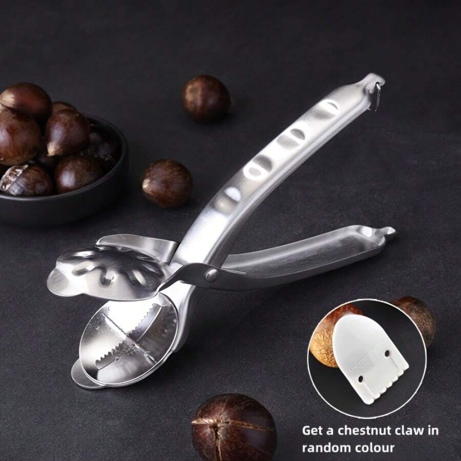 1pc,栗子开瓶器,胡桃夹子,304不锈钢胡桃夹子,可重复使用的栗子削皮器,创意栗子开瓶器,厨房核桃饼干,胡桃夹子,厨房小工具,餐厅厨房用品 - 1個 - 查看 1