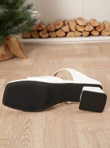 2024 Summer Patent Leather High Heel Mule Sandals - Square Toe Sexy Slip-On Design, Versatile