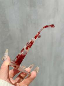 1 Peça Óculos de Armação Quadrada Grande na Moda, Óculos Personalizados Retrô com Floral, Adequado para Uso em Computador, Telefone, Uso Diário e Decoração de Fotografia