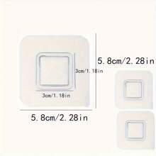 方形扣塑料墙面防损挂钩，适用于浴室、厨房和镜子的防水粘合衣架 - 易于安装的支架，适用于淋浴、电话和配件，实用的防损挂钩，适合家庭和商业使用！ - 彩色 - 查看 1
