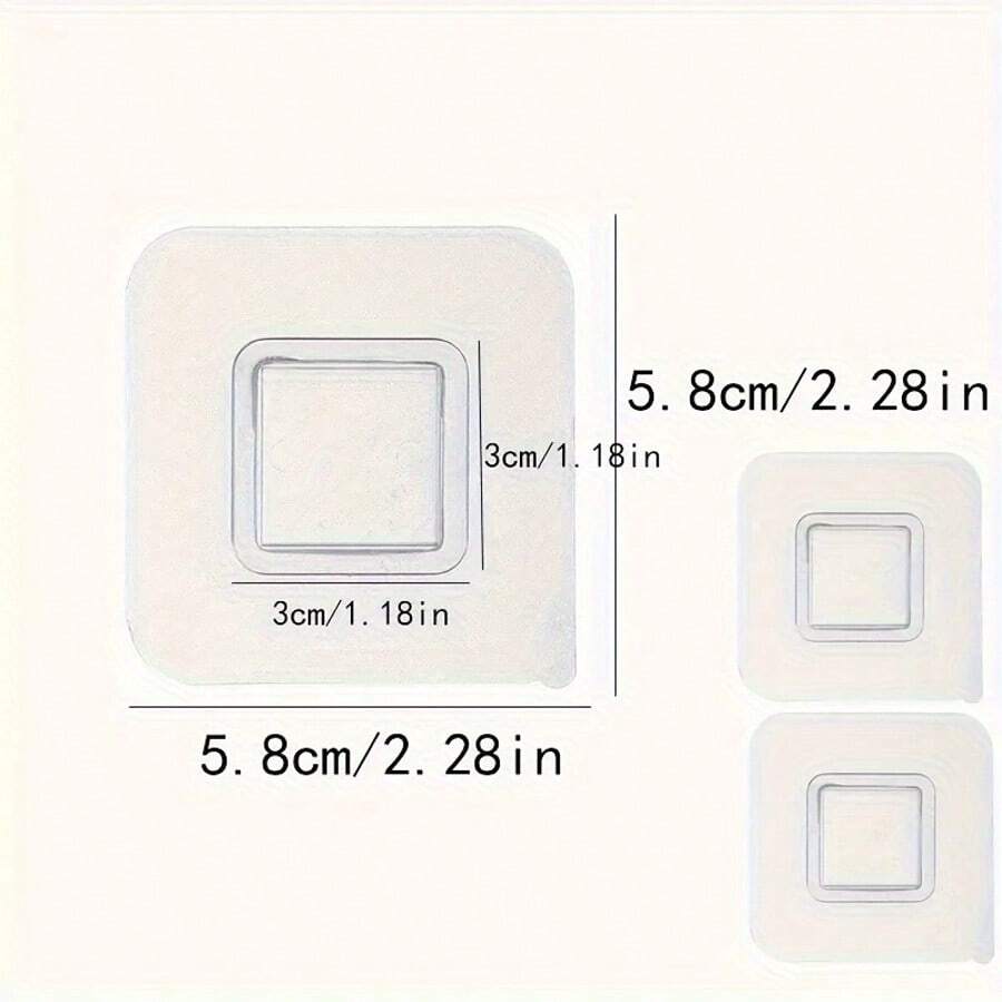 方形扣塑料墙面防损挂钩，适用于浴室、厨房和镜子的防水粘合衣架 - 易于安装的支架，适用于淋浴、电话和配件，实用的防损挂钩，适合家庭和商业使用！ - 彩色 - 查看 1