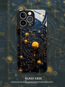 技术 1 件科技未来派工业高端 TPU 玻璃手机壳，时尚 2D 图案设计，柔软全覆盖防尘防水保护套，兼容 iPhone 11、12、13、14、16 Plus、12 Pro Max、13 Pro Max、14 Pro Max、XR、15、15 Pro、15 Pro Max、16、16 Pro、16 Pro Max - 黑色 - 查看 3