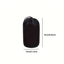 1 pieza Bolsa compacta de almacenamiento para chaqueta de plumón, bolsa impermeable con cordón para viajes, impermeables, cortavientos, ropa interior, plegable - Negro - Ver 14