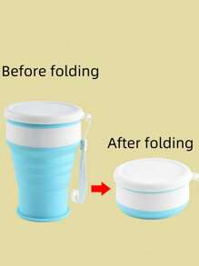 2pcs/1pc Foldable Silicone Water Cup, Portable Outdoor Travel Folding Cup, Student Coffee Mug, Plastic Cup, Collapsible & Carry-On, Suitable For Travel, School, Party, Guest Reception - Multicolor - View 4