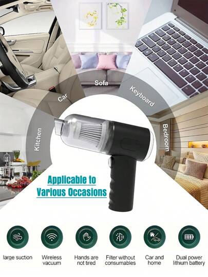 High Efficiency Stofzuiger Cleaner, Blowing, Vacuuming Charging All In One Machine, Good Helper Home Hygiene, Bureau Countertop Cleaning Brush, Car Interior Cleaner view 5