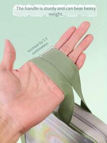 1pc Nylon Transparent File Folder, Portable Student Book Bag, Homework Tutoring Document Holder, Exam Paper Learning Pouch With Shoulder Strap,Back To School,School Supplies