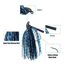 Fishing Lures Set 5pcs Chatterbait Lead Head Metal Bait With Rubber Skirt Artificial Wobbler Lure Spinner Bait Fishing Stuff With Box Spinner Bait Weedless Fishing Lure Buzzbait Wobbler For Bass Pike Walleye