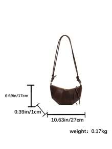 Premium Horn Design Small Crossbody Bag, Velvet Texture Fashionable Shoulder Underarm Stylish Dumpling Shaped Bag