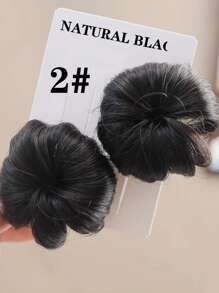 Girl Children's Fake Hair Bun Bangs Wig With Clip Hairband Bangs Chignons Daily Wear Cosplay Hairpieces Accessories - Multicolor - View 12