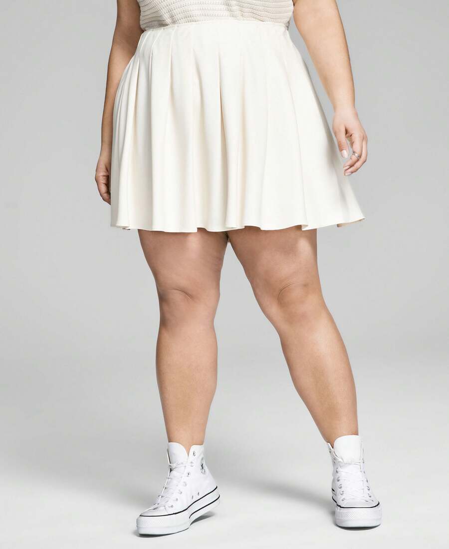 Now This Plus Size Pleated Tennis Skirt - 彩色 - 查看 1