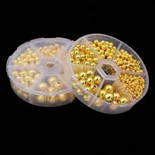 550pcs 3-10mm Gold Color Jewelry Making Kit Box Set Makina Seedbeads Kit For DlY Cra Bracelels Necklace Plated Plaslic