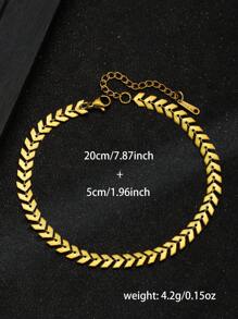 1pc Minimalist Fashionable Leaf Shped Chain Anklet For Kids Sor Summer Beach Vacation Accessory Jewelry For Everyday Wear