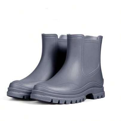 Botas de goma para mujer, botas de lluvia cortas, botines impermeables, botas Chelsea, zapatos de jardín de moda con suela antideslizante
