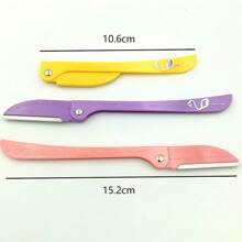 1 Set Consists Of Three Foldable Eyebrow Trimmers. They Are Colorful And To Use, Making Them Suitable For Beginners To Practice Eyebrow Trimming.