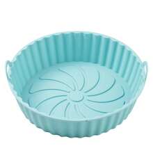 1pc Air Fryer Silicone Baking Mat, Non-Stick Reusable Round Baking Tray For Home, Easy To Clean