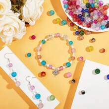 100 件/200 件 8 毫米双色纹理金属线树脂珠，DIY 珠宝工艺用品，适用于手镯、项链、耳环、花瓶、许愿瓶填充物