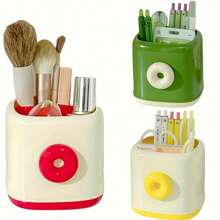 1pc Cute Circle Multi-Color Pen Holder, Lightweight PP Material, Removable, Large Capacity, Universal Storage For Office Desk, Home Desktop, Student Use, Multi-Purpose Organizer - Pen Holder - View 1
