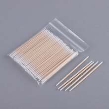 100/200/300//400/500/600/1000/UNIDADES Palitos de madera de doble cabeza para limpiar esmalte de uñas, herramienta de belleza de doble punta pequeña para tatuar cejas y maquillaje, aproximadamente 100 unidades/paquete (1/2/3/4/5/6/10/20 paquetes para el método de empaque)