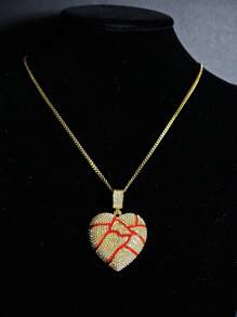 45/50cm Cuban Chain Necklace For Women With Heart Pendant, Fashion Gift Suitable For Daily Wear