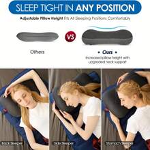 带可拆卸枕套的露营枕头 - 超轻充气枕头，用于腰部和颈部支撑 - 升级版背包枕头 - 可洗气枕，适合旅行、露营、徒步旅行