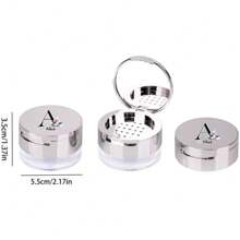 Customized Name High-Quality Cylindrical Makeup Puff Box Equipped With Mirror Acrylic Powder Puff Case Holder With Cosmetic Puff Great Beauty Tool For All Ages Suitable For Daily Makeup Routines And Travel-Friendly Use Dustproof Design,For Holiday Beach, Bathroom Collection, Bedroom Collection, Large Capacity