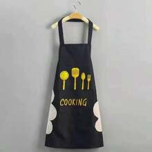 1 pièce Tablier vert, tablier de cuisine imperméable et résistant à l'huile, tablier de cuisine à essuyer-main avec poche pour téléphone