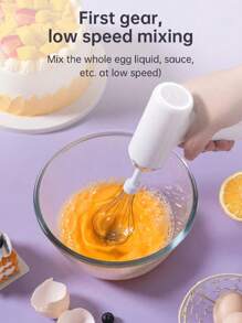 Wireless Rechargeable Hand Mixer - 3-Speed Cordless Whisk For Baking, Whipping Cream And Cooking, Compact Design With Auto Shut Off, Great For Home Bakers